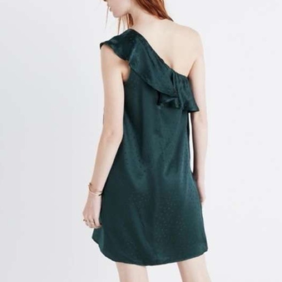 Madewell silk polka dot one shoulder dress - Picture 5 of 6
